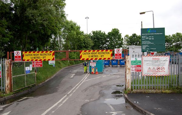 Photo showing the entrance to Little Stoke Sort It recycling centre.