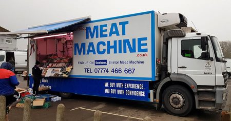 Bristol Meat Machine van in Little Stoke Park. Photo of the Bristol Meat Machine van.