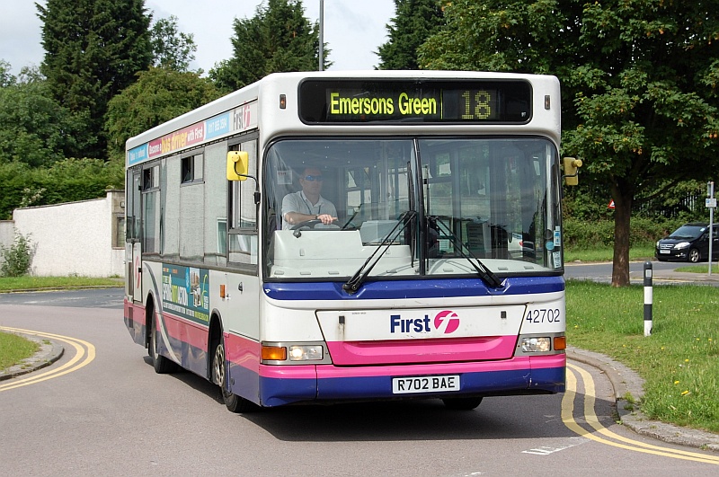Number 18 bus service pictured in Little Stoke, Bristol.
