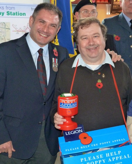 Jack Lopresti MP and David Bell at the 2012 Poppy Appeal launch.