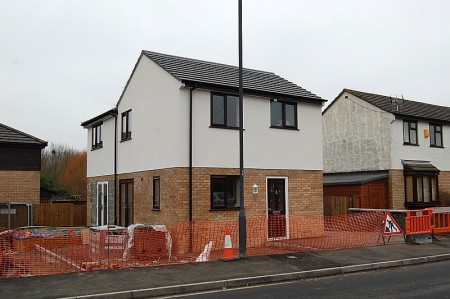 House under construction in Ratcliffe Drive, Stoke Gifford, Bristol.