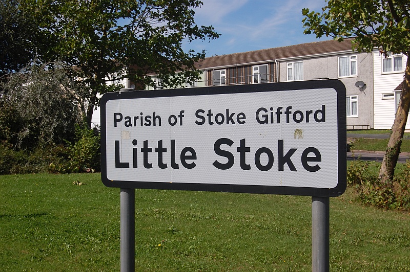 'Parish of Stoke Gifford - Little Stoke' road sign.