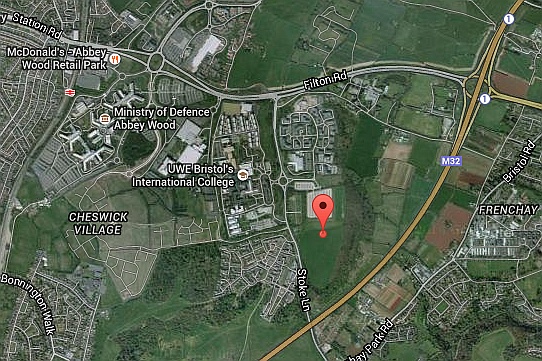 Land East of Coldharbour Lane in Stoke Gifford, Bristol - the site of a proposed 550 dwelling housing development.