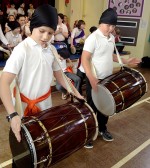 Bhangra performance at Little Stoke Primary School, Bristol.