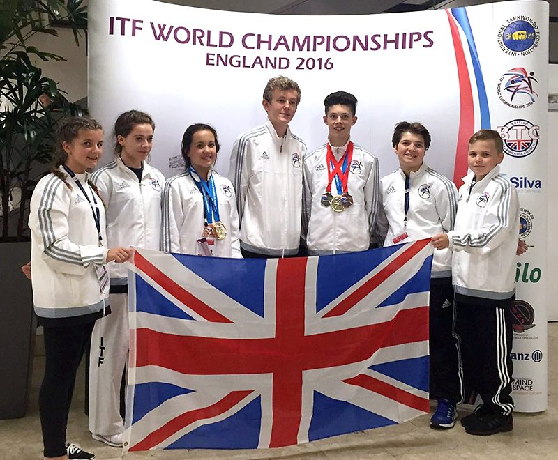 The UK International Taekwon-Do Federation (ITF) Bristol team at the 2016 ITF World Championships.