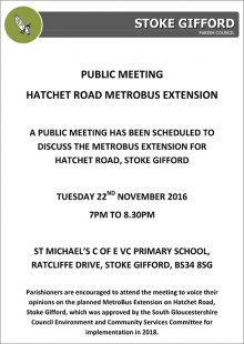 Stoke Gifford CPME public meeting on 22nd November 2016.