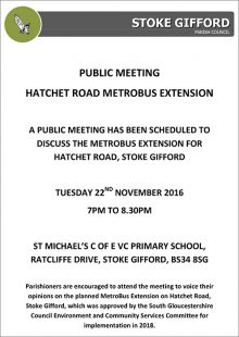 Stoke Gifford CPME public meeting on 22nd November 2016.
