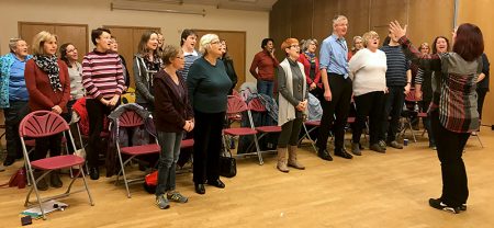 Photo of Gospel Generation Community Choir at rehearsal.