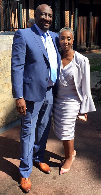 Photo of Vernon and Kim Samuels at Windsor Castle.