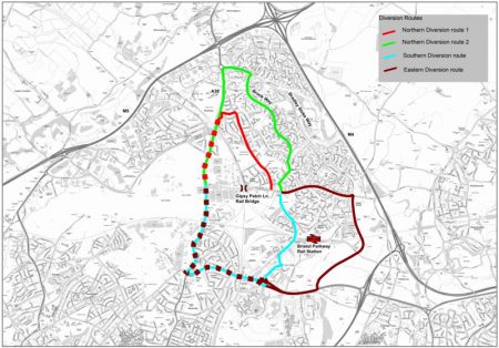 CPME Gipsy Patch Lane diversion routes.