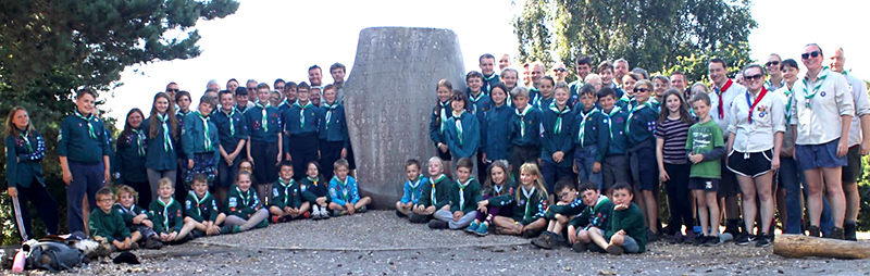 Photo of members of 1st Stoke Gifford Scout Group on Brownsea Island.