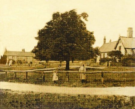 View of The Green in Stoke Gifford ‘village’. The old post office can be seen in the left of the picture