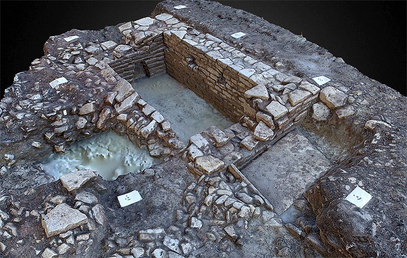 3D-model of a stone-built sunken water tank.
