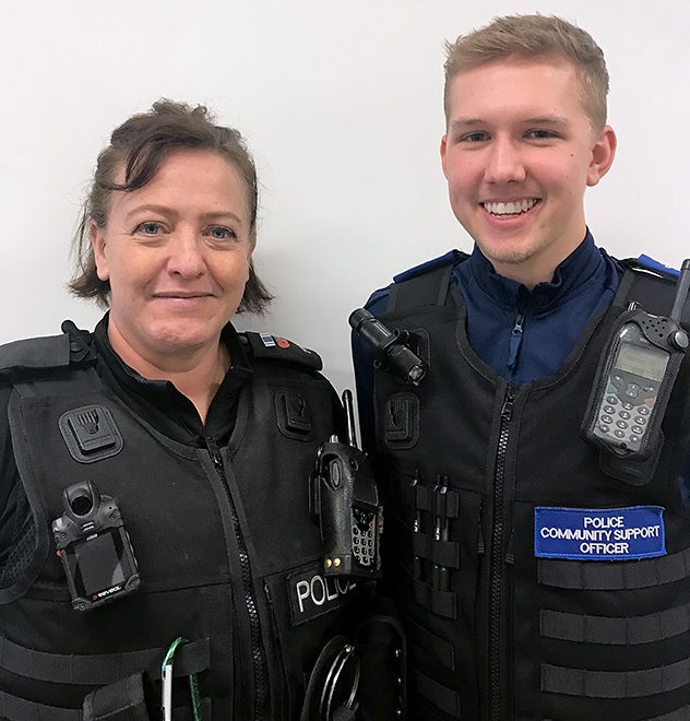 Photo of PC Julie Rudyard and PCSO Archie Flook.