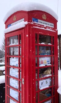 Photo of the toy library in the snow.