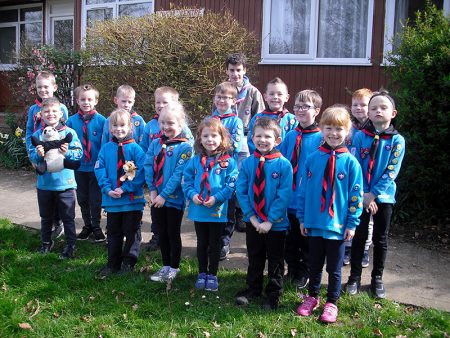 Photo of a group of Beaver Scouts standing outside the Lovell Centre.