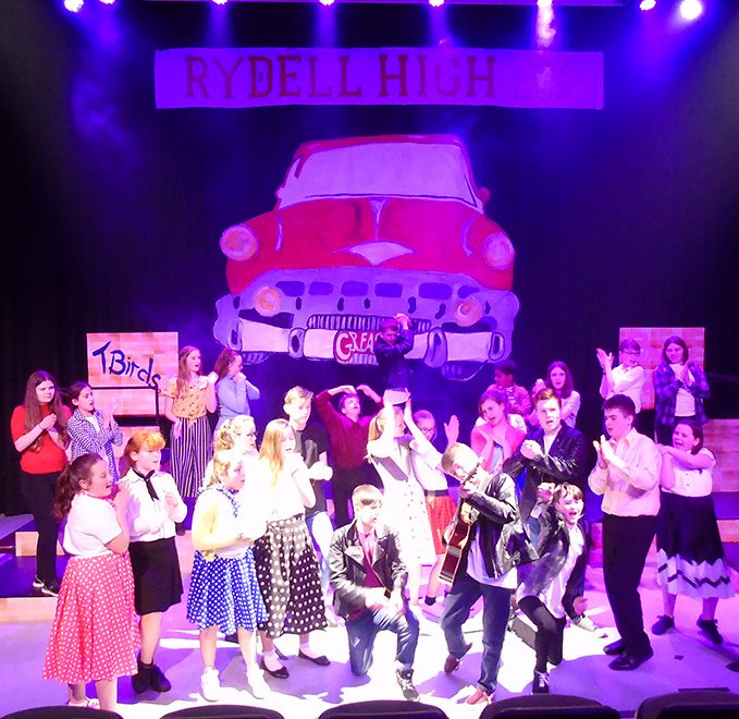 Stage production of 'Grease' at Abbeywood Community School.