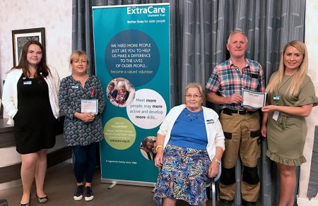 Photo of volunteer award winners at Stoke Gifford Retirement Village
