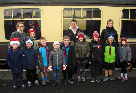 Photo of Beaver Scouts ready to board the Santa Express.