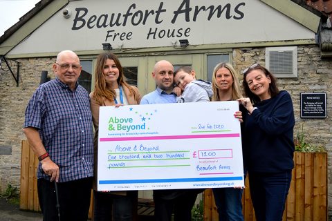 Photo of the charity cheque presentation.