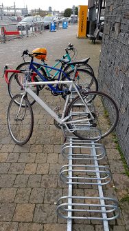Photo of a temporary bike rack.