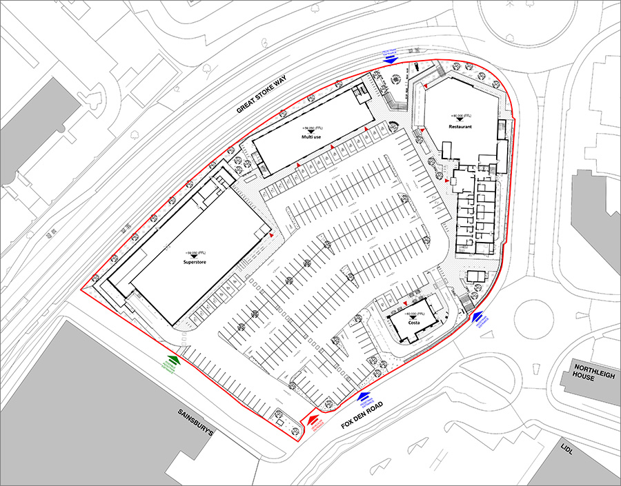 Site plan of the proposed development.