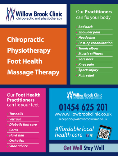 Willow Brook Clinic: Offering chiropractic, physiotherapy, foot health and massage treatments in Bradley Stoke.