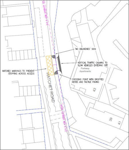 Plan of proposed new access.