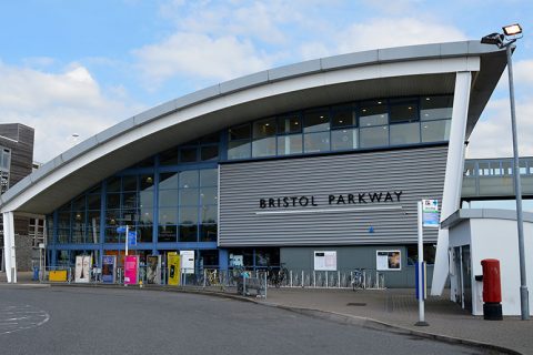 Photo fo the outide of Bristol Parkway railway station.