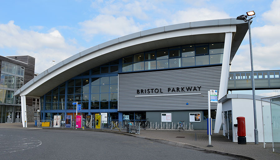 Photo fo the outide of Bristol Parkway railway station.