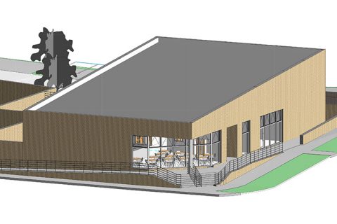 CGI of a proposed community building.