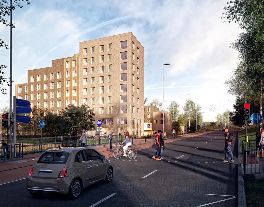 Indicative CGI of proposed student accommodation.