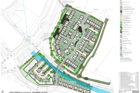 Planning layout for a housing development.