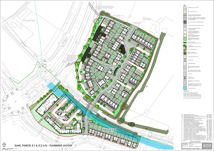 Planning layout for a housing development.